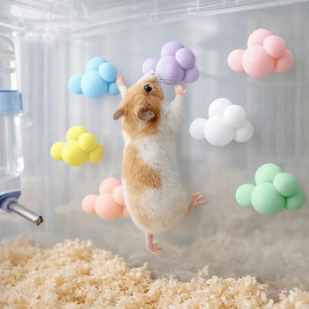 12PCS/SET Cloud Shape Hamster Climbing Platforms Colorful Bite Resistant Hamster Sports Toy Mini Hamster Ladders