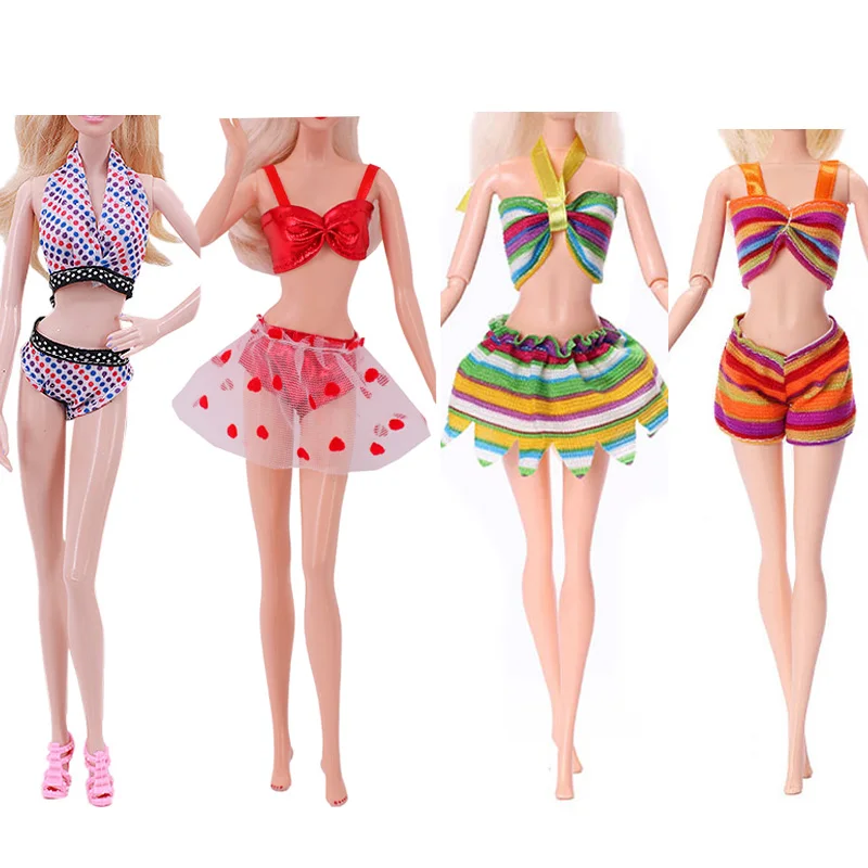 4PCS Handmade Swimsuit Mixed Style Sexy Bikini Beach Swimwear Outfit Clothes For Barbies Doll Accessories Toy,Free shipping