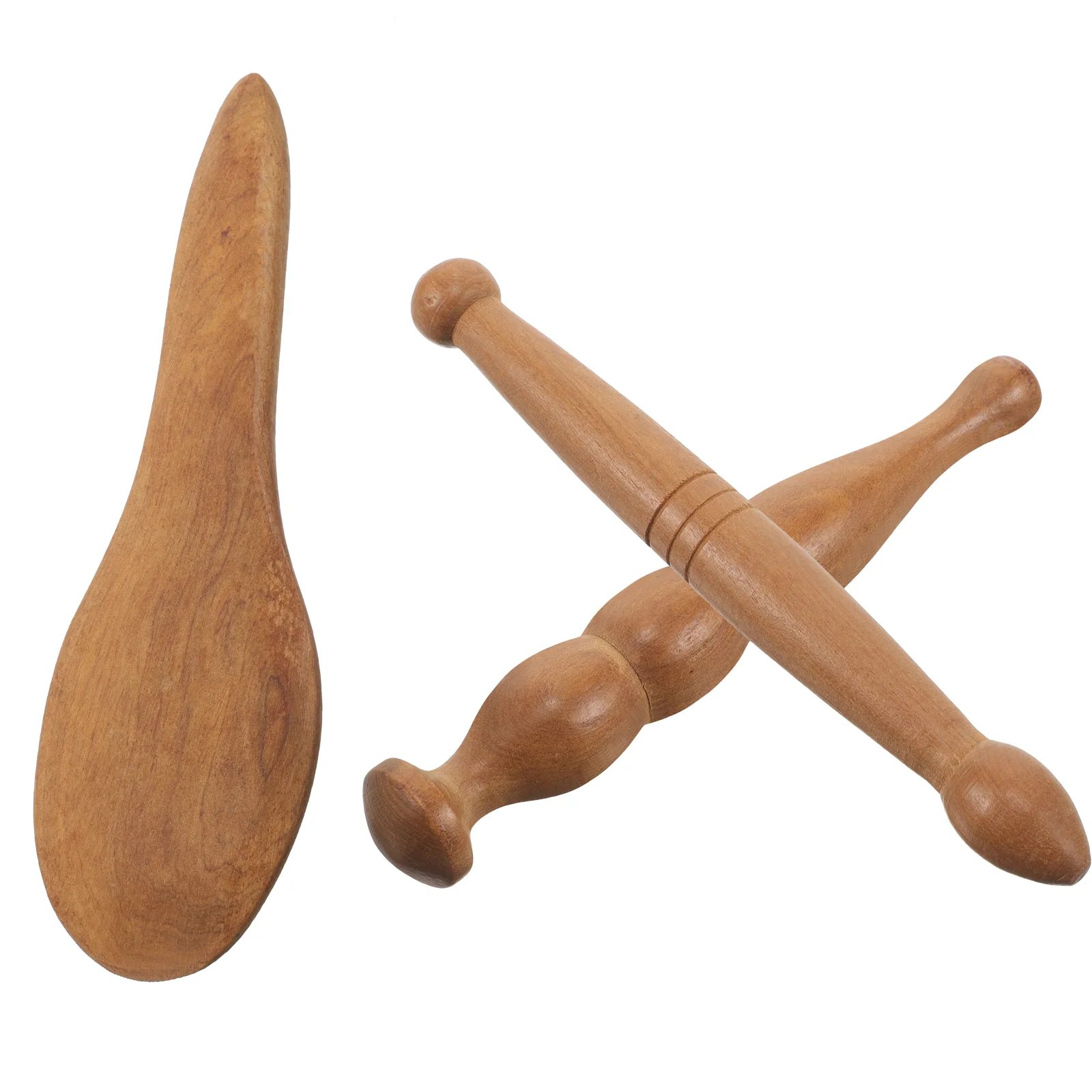 

3Pcs Handheld Wooden Massage Tool Foot Hand Body Sticks Round Edges Lasting Multipurpose Acupressure Point Muscle Relief