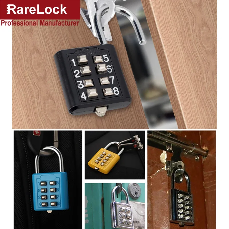 Anti-theft Button Combination Padlock Digit Push Password Lock for GYM Locker Drawer Cabinet Door DIY Hardware Rarelock ZS74 G