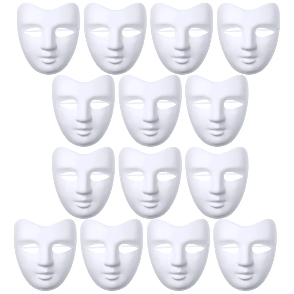 

20 Pcs Mask Paper Handcraft Masquerade Unfinished Adult Masquerade Unfinished Mask Cosplay Party Paintable Craft Masks