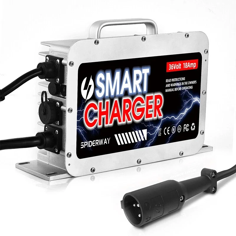 36 Volt 18 AMP Golf Cart Battery Charger with 3 Pin Round Plug for Club Car DS Precedent Golf Cart