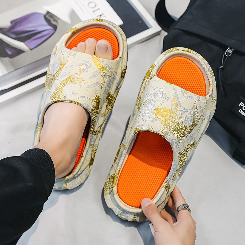 Slides Unisex Women Men Thick Bottom Street Wear Designer Brand Slippers Platform Non Slip Water Shoes New Ladies Female Sandals