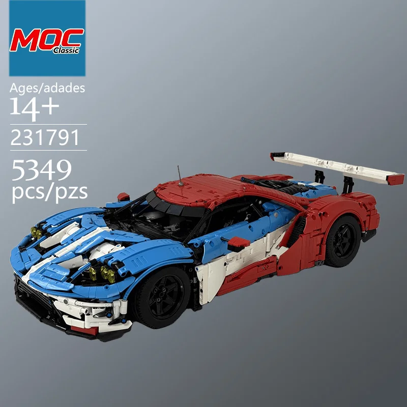 Custom Classic  MOC Large racing car GT40 1:8 scale Technic model  Trendy Educational Toy Fun Building Game Set