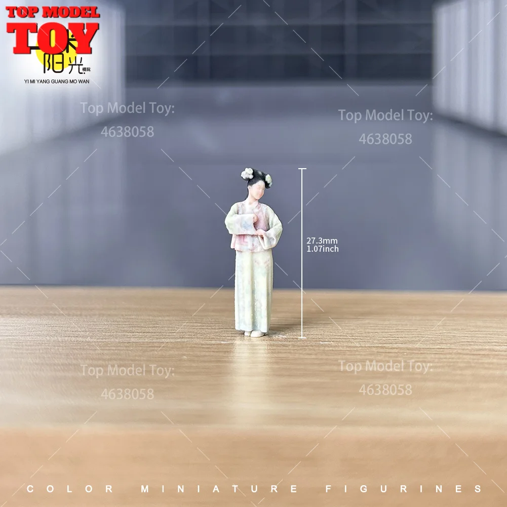 โมเดลตัวละครหญิงในชุดราชวงศ์ชิงโบราณ ขนาด 1/64 พิมพ์ลาย 3 มิติ สำหรับตกแต่งรถยนต์ ของเล่น และฉากจำลอง