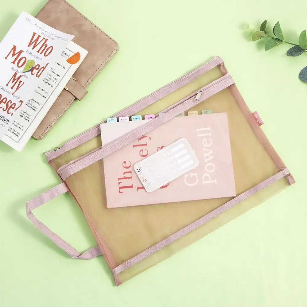 Gift School Office Supplies Stationery Organizer Pouch Zipper File Pocket A4 File Folder Bag Document Bag Storage Handbag