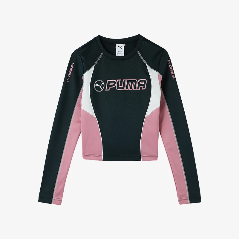 

Оригинальные осенние новые женские спортивные шорты Puma, облегающие, с принтом, с длинными рукавами, 631085-69