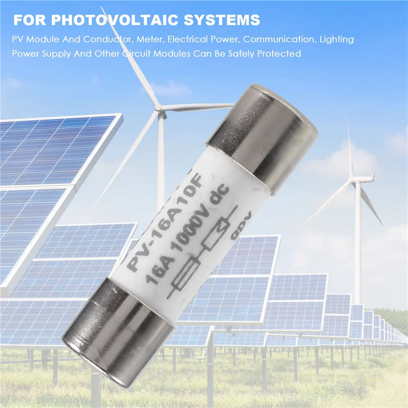 A29F-10 Pcs 1000 VDC Fusível Solar PV Fusível à Prova de Explosão Prata