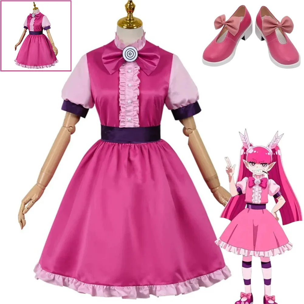 أنيمي مرحبا بكم في مدرسة الشيطان! أزياء إيروما كون بارباتوس باشيكو التأثيرية فستان الأميرة لوليتا حذاء امرأة بدلة حفلات عيد الميلاد