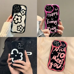 3D Wavy Edge Case For Xiaomi Mi 11 Lite 5G NE 12T 12 POCO F4 M3 M4 X4 GT X3 X5 Pro NFC F3 Flower Love Heart Soft Cover Capa