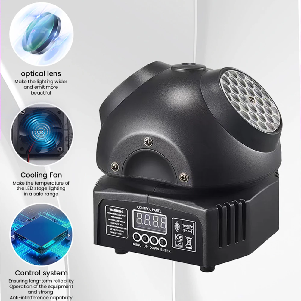 36W Mini Disco Lights LED DJ Equipment Party Light RGBW DMX Moving Head Beam Mobile Strobe Stage Effect For Nightclub Bar Show