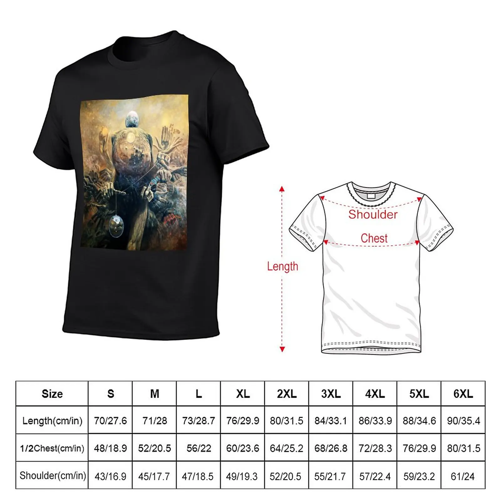 Untitled, by Zdzis?aw Beksiński T-Shirt quick drying for a boy tops customs mens graphic t-shirts hip hop image 2