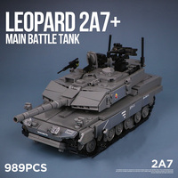 Military 898pcs Leopard 2A7 Main Battle Tank Weapon Model Building Blocks With Solider Figures Bricks Toy For Children Gifts