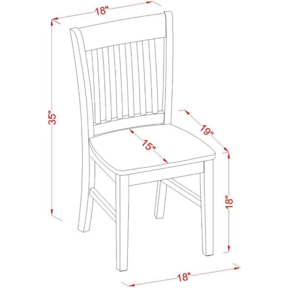 Dining Chairs Slat Back Wood Seat Kitchen,  Set of 2, Comfortable Wooden Seat, Top Quality Material, Dining Room Chair