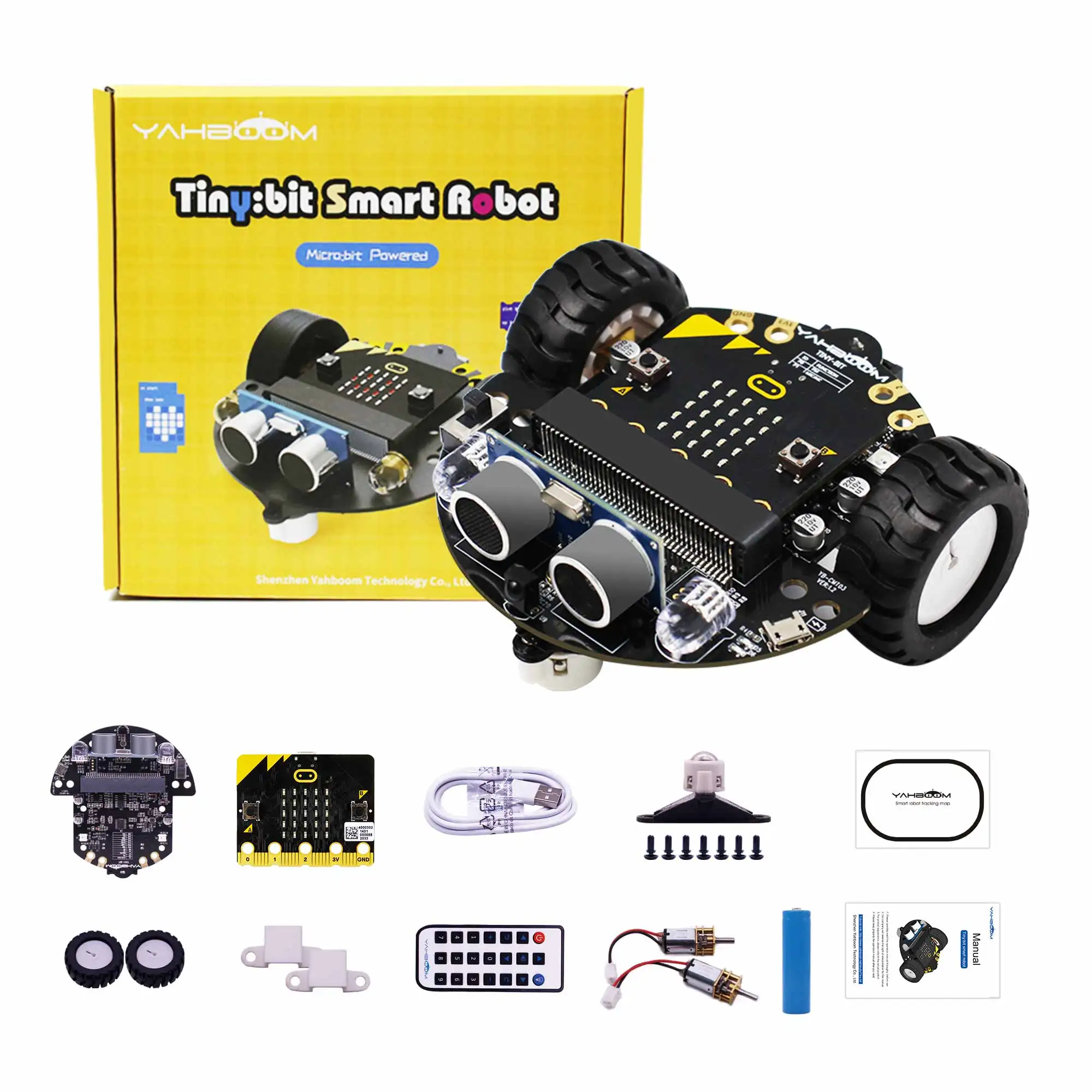 Micro:Bit V2 Smart Mini Robot Car Kit de codificación para niños Kit de construcción de ciencia aprendizaje educativo STEM Toy DIY proyecto