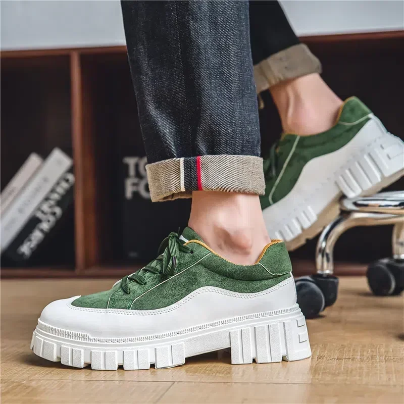 Zapatillas tácticas plataforma suela gruesa para hombre