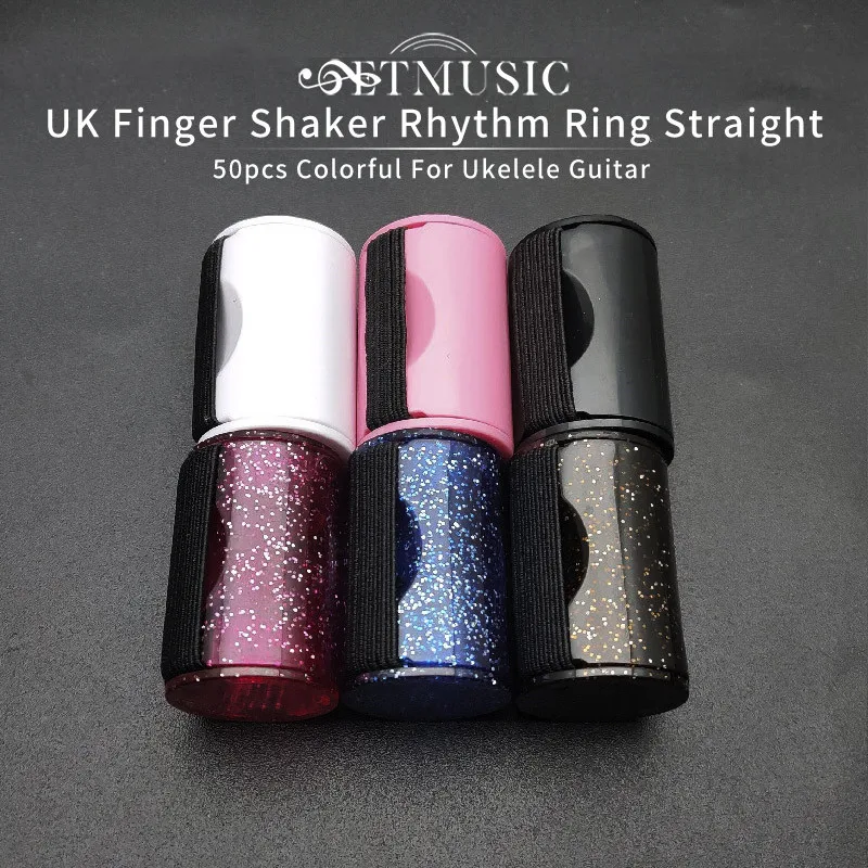 

50PCS Ukulele Partner Finger Shaker Shot Rhythm Ring Sand Bell Sand Sound Egg Shaker Hammer for Ukulele Guitar