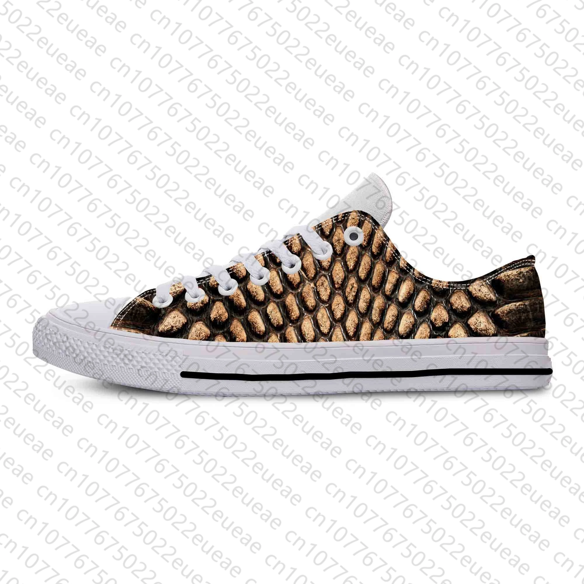 Snake Skin Scales Snakeskin Pattern Fashion Funny Casual Cloth Shoes Low Top Comfortable Breathable 3D Print Men Women Sneakers