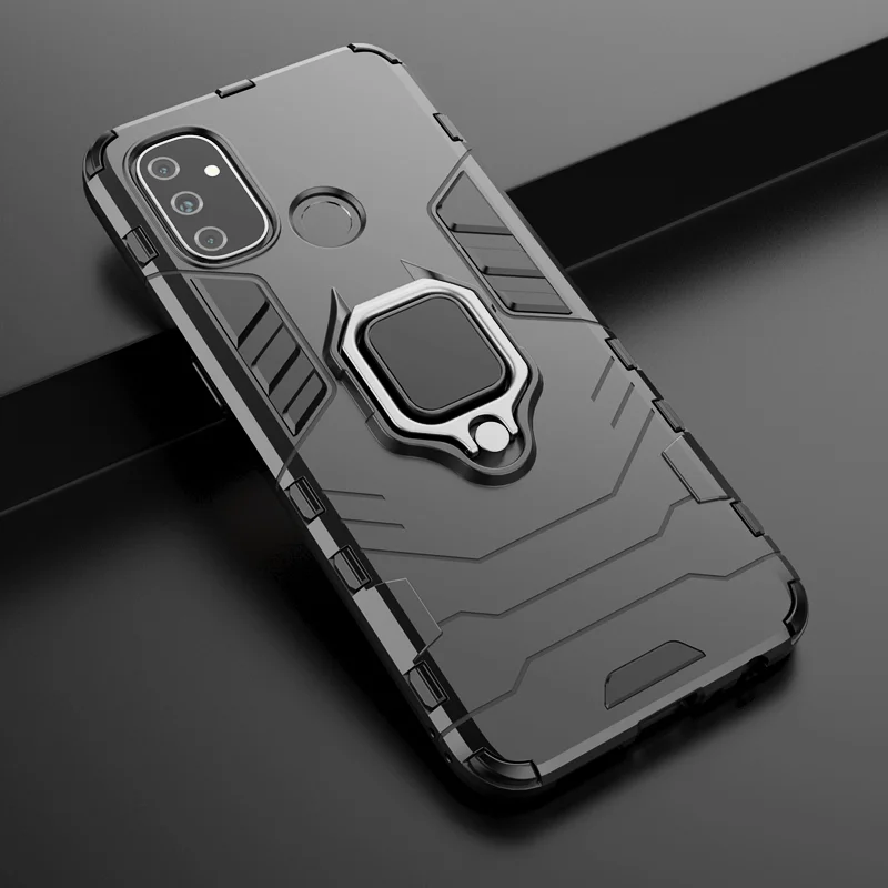 Shockproof Stand Ring Armor Case For OnePlus Nord N100 N10 5G N 10 100 Car Bracket Adsorption Hard Cover One Plus Nord N10 Cases