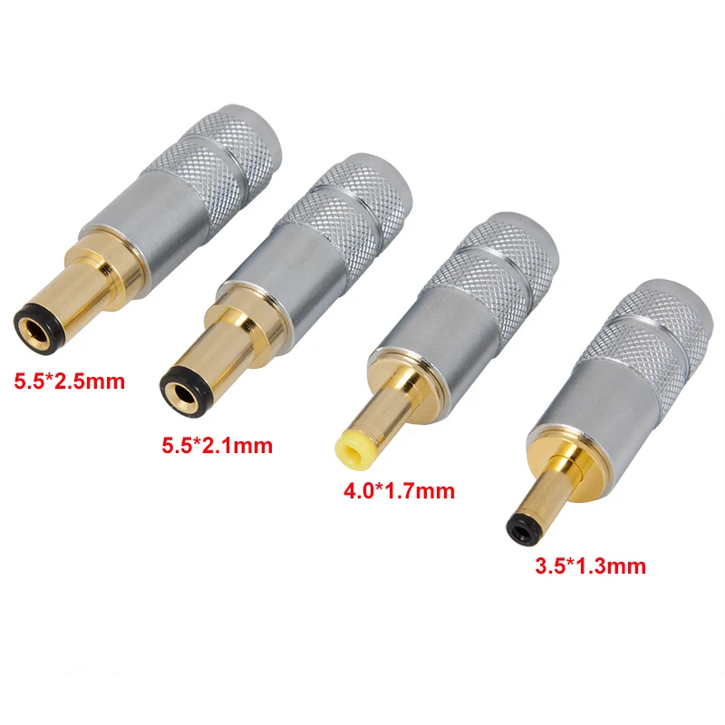 1szt Obudowa miedziana pozłacana 5,5 x 2,5 / 5,5 x 2,1 / 4,0x1,7 / 3,5 x 1,35 mm Wtyczka męska DC Power Jack do linii spawalniczej