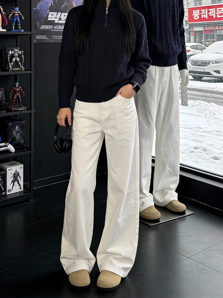 

Мужские джинсы Cleanfit White Knife с прямыми штанинами, американского кроя, повседневные, из износостойкого денима, со средней посадкой, на молнии