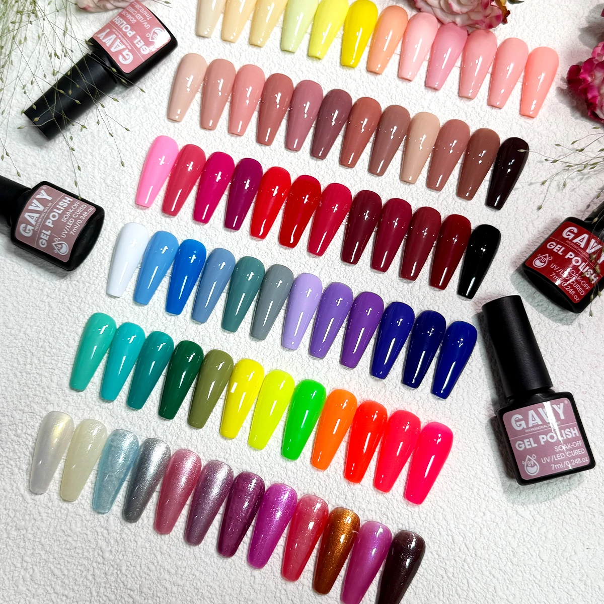 GAVY 0.24オンス 新しいトレンディなソリッドカラージェルネイルペイント、グリッタージェル、健康的なネイルケア、日常使用、仕事、パーティーに最適
