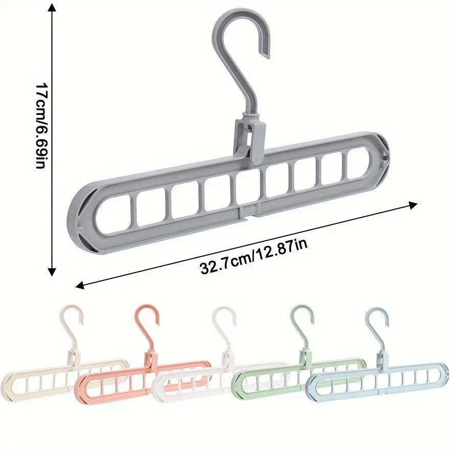 5pcs 9-hole wardrobe storage rack multifunctional foldable clothes drying rack storage clothes rack space-saving storage rack