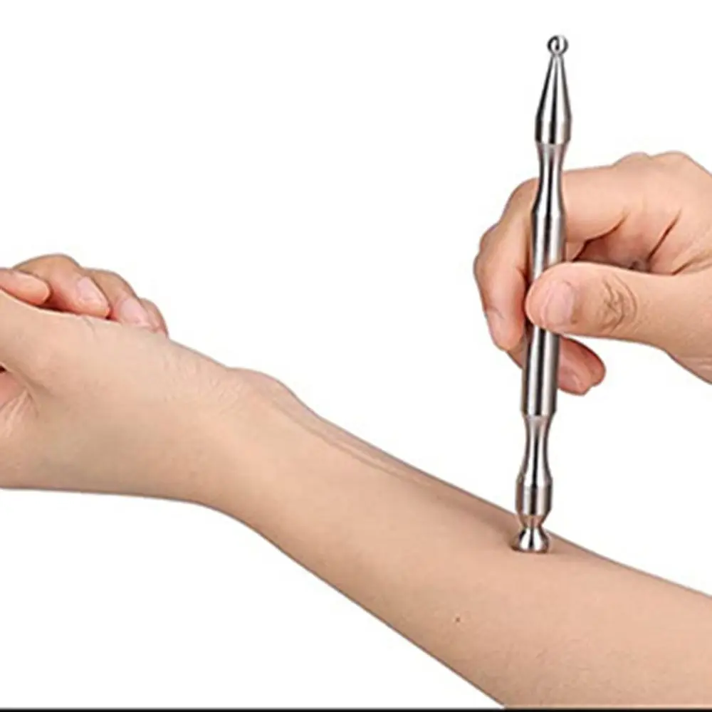 Stainless Steel Acupuncture Pen Dredge Meridians Wrinkle Removing Reflex Therapy Stimulator Face Lifting Double-head