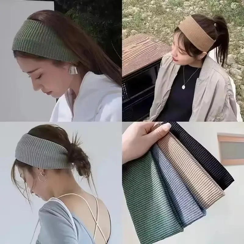 Diademas deportivas para ciclismo, maquillaje, lavado de cara, diadema tejida de algodón coreano suave para mujeres y niñas, pañuelos, accesorios para el cabello de moda