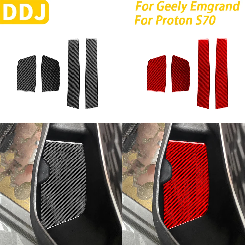 

For Geely Emgrand 2022-2025 For Proton S70 2021-2024 Carbon Fiber Front Door Storage Panel Trim Cover Car Accessories Sticker