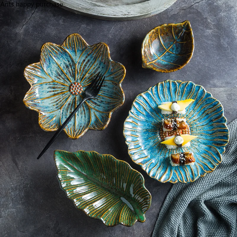 

Irregular Ceramic Plate Flowers/leaves/scallops/starfish/conch/fish Shape Decorative Tableware Dinner Plates Dishes Sushi Plate