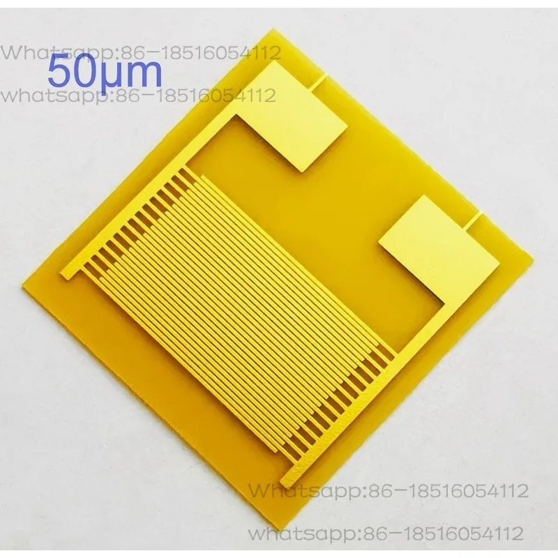 50 Μ M Flexible Forked Electrode Capacitor Array Gas Biological Humidity Sensor Chip PI Intelligent Wearable
