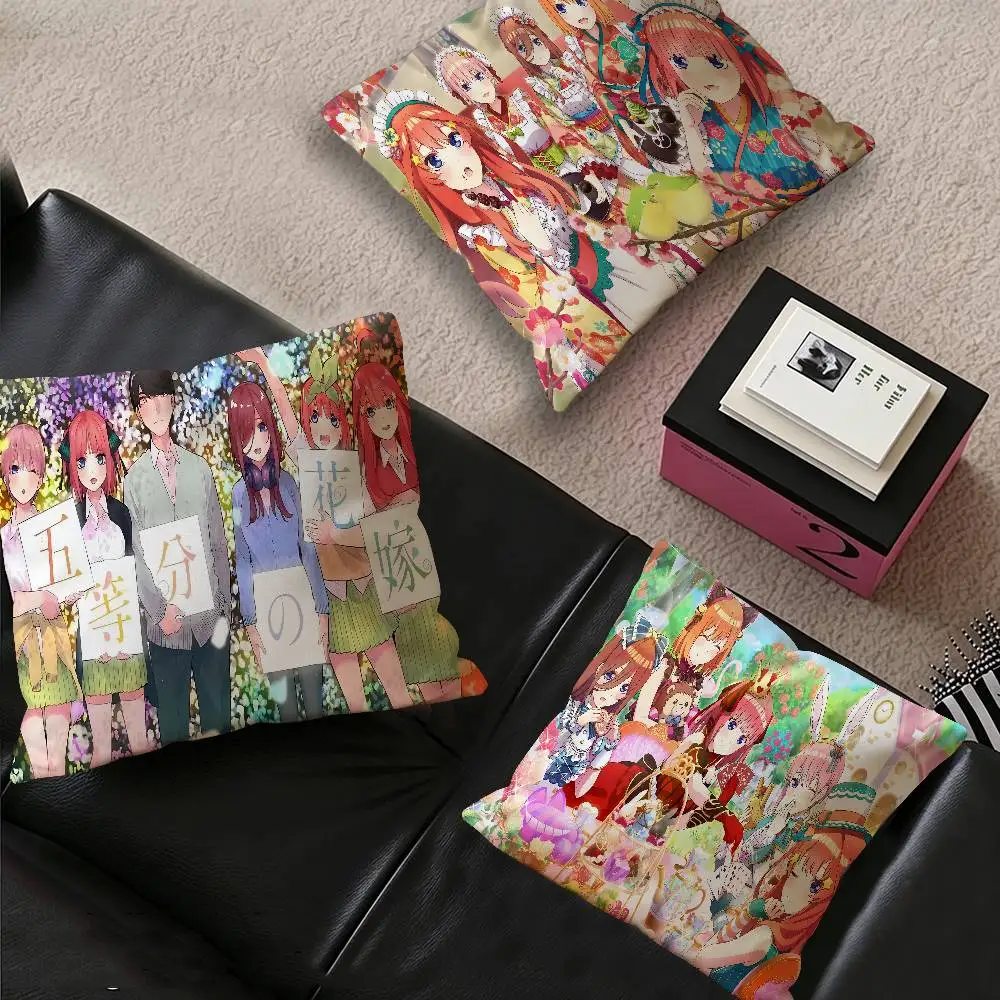 Anime The Q-Quintessential Q-Quintuplets Pillow Cushion Cover Pillowcase Living Room Sofa Home Decor Customized