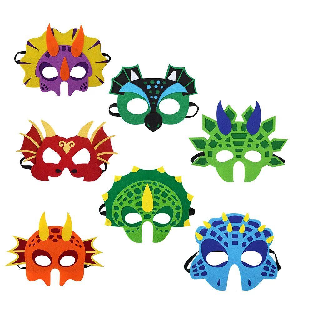 

7PCS Dinosaur Party Masks Party Favors Decorations for Kids Themed Party Masquerade (Mixed Style) kids dinosaur mask