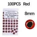 100pcs Red 8mm
