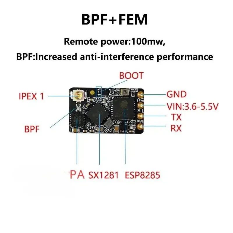 Longo Alcance RC ELRS Transmissor, Receptor Sbus, Rádio Transmissor, ExpressLRS para FPV Drone, Corrida DJI, Componente Antena, 2.4G