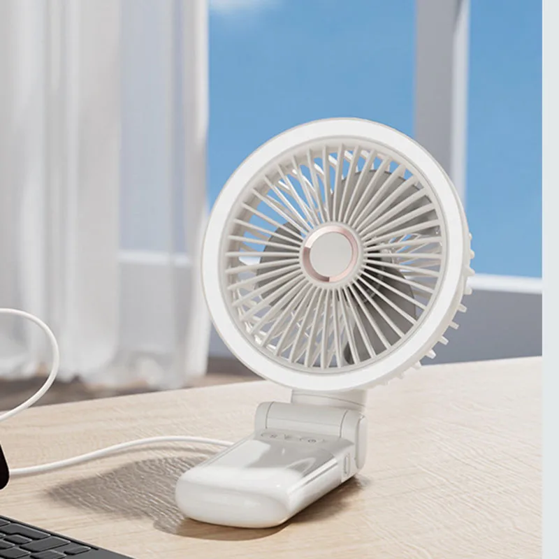 Versatile Foldable & Oscillating Fan – Handheld, Baby Stroller Clip-On, Super Quiet with Long Battery Life for Home/Dorm Use