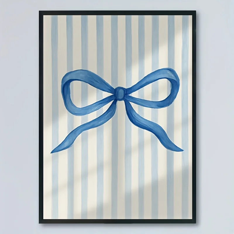 2027,1pc Frameless  Canvas Painting, Available in Multiple Sizes. Features a Festive Bow, Making It Ideal for Gift Decoration