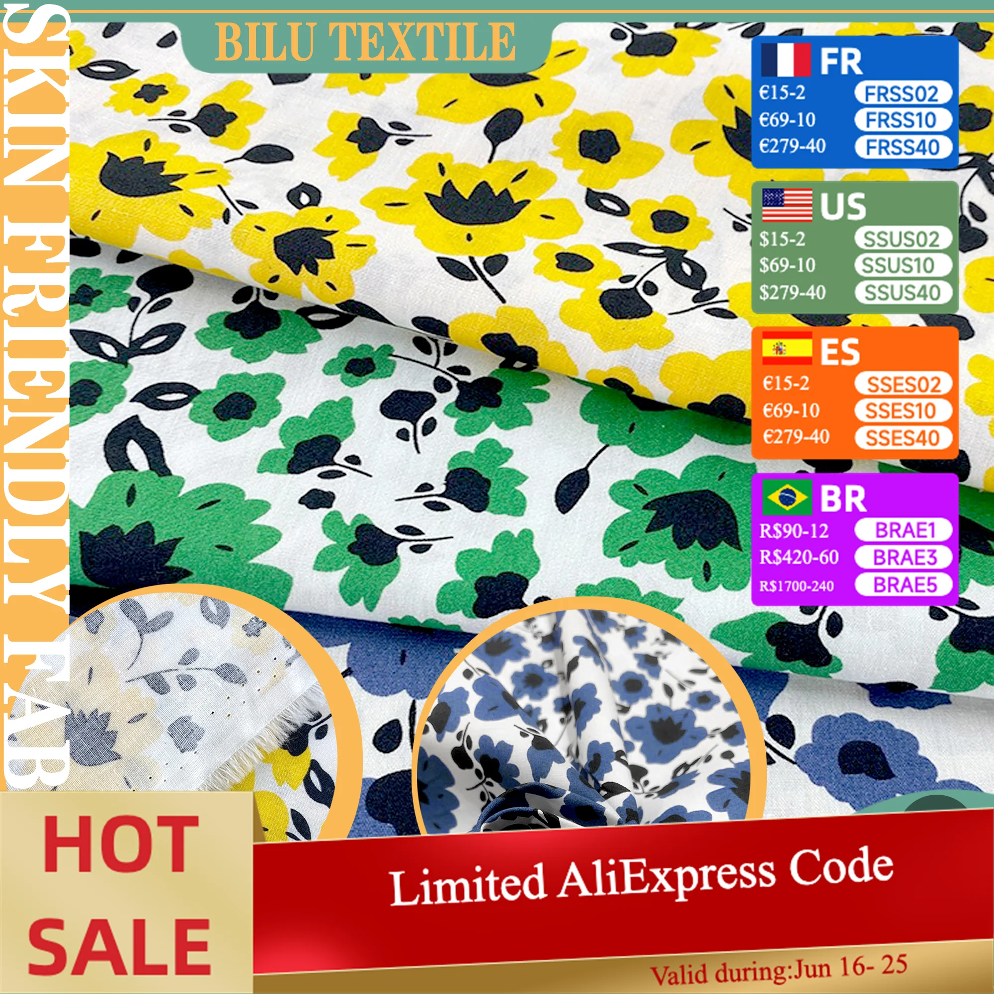 

1 м/2 м/3 м/5 м хлопчатобумажная ткань с цветочным принтом 40 s — материал для квилтинга премиум-класса для платьев и рубашек (от метров)