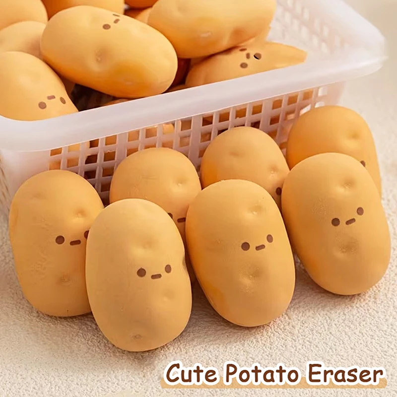 New Creative Simulation Food Eraser Potato-shaped Model Children's Homework Pencil Correction Eraser Unique Funny Eraser