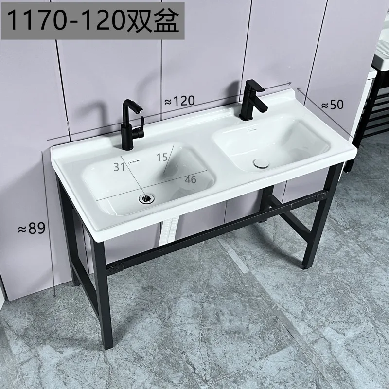 Ceramic integrated basin Double basin Washbasin Double faucet hole Washbasin Dual-purpose basin Household