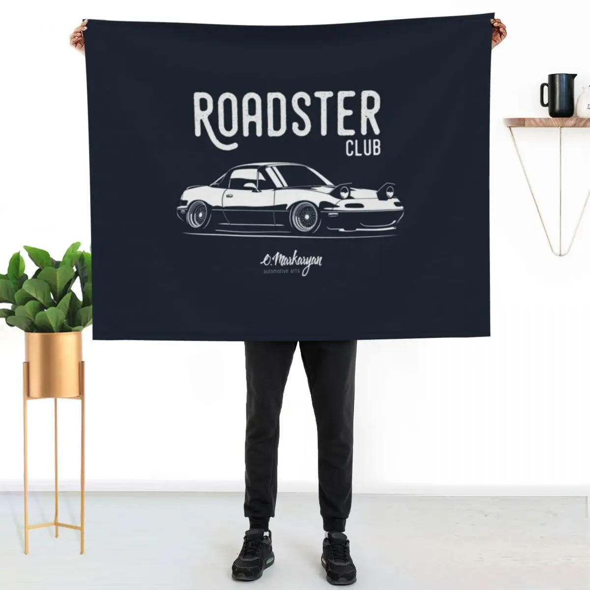 

Roadster club MX5 Miata Throw Blanket Stylish Couch Blanket for Home Living Room