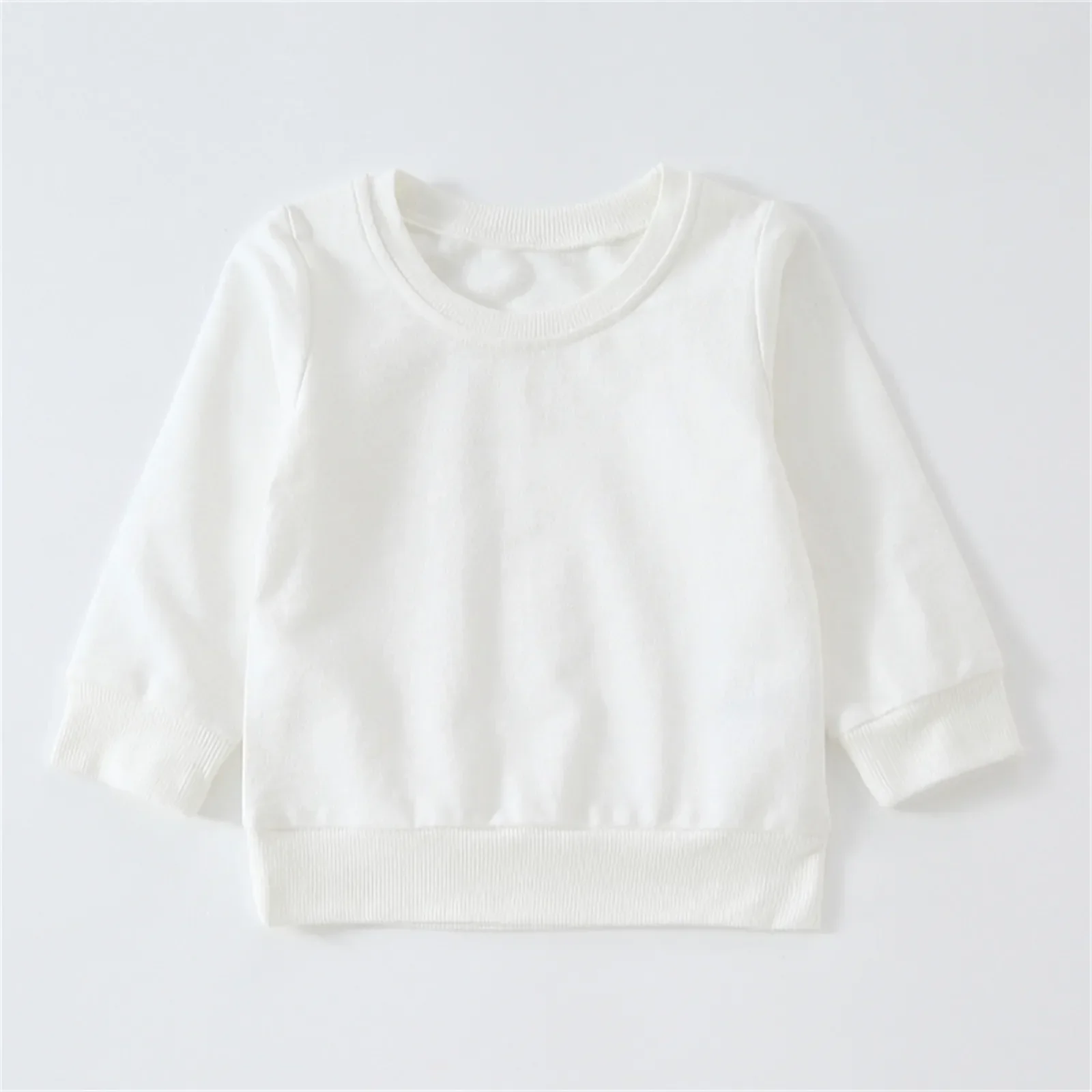 PatPat Baby Boy/Girl Solid/Striped Crewneck Long-sleeve Pullover Sweatshirt Soft and Comfortable Perfect for Outings