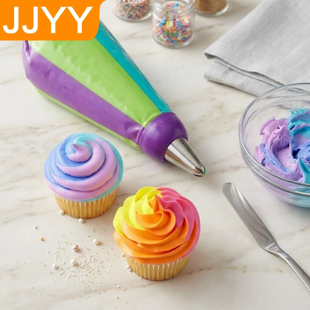 3 Hole Reusable Icing Nozzle Set Easy Mix 3 Colors Swirl Design Durable Piping Tool for Cake Cupcake Baking Supplies