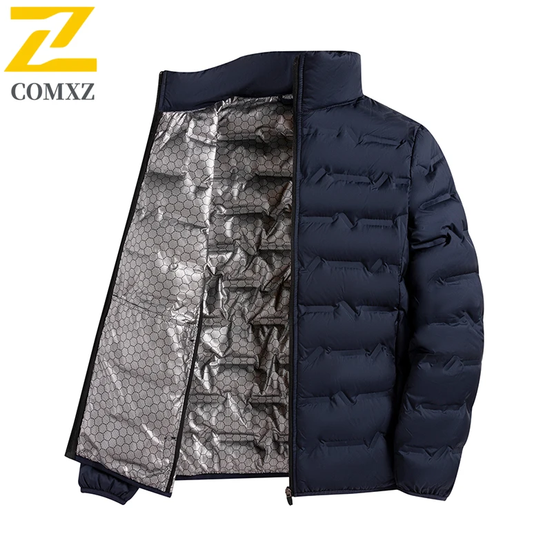 

Men Puffer Jacket 2025 Winter Warm Solid Color Casual Lightweight Luxury Travel Bread Jacket Skiing Lightweight White Duck Down