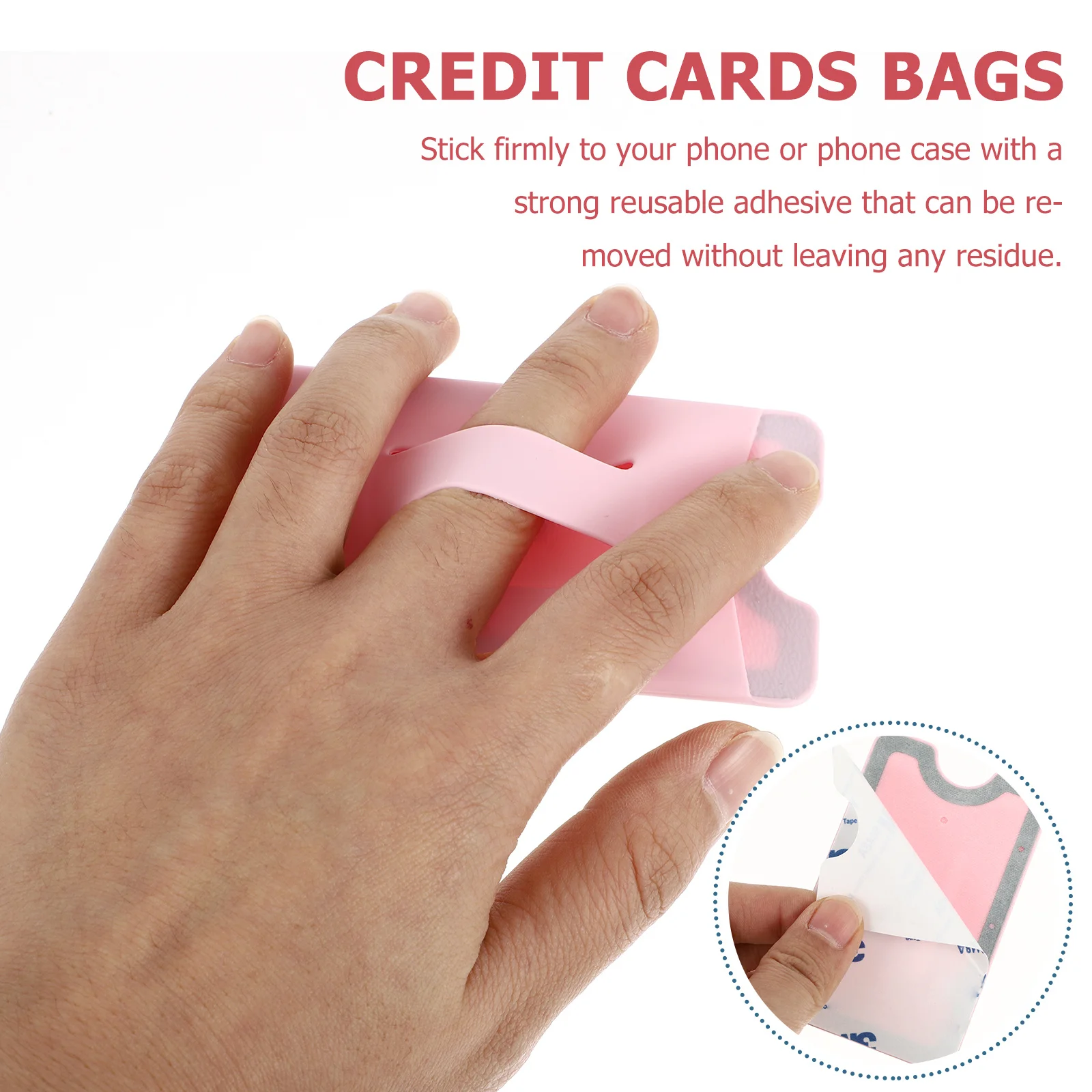

Phone Wallet Holder for Credit Cards Smartphone Back Case Stick on Card Pouch Mobile Storage Bag Creative Cellphone