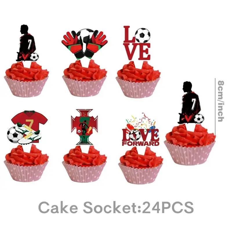 Neueste CR7 Geburtstagsdekoration Fußball-Superstar Party-Zubehör Fußball-Ballons-Set Tischdecke Teller Becher Hintergrund Deko-Geschenke – Detail 9
