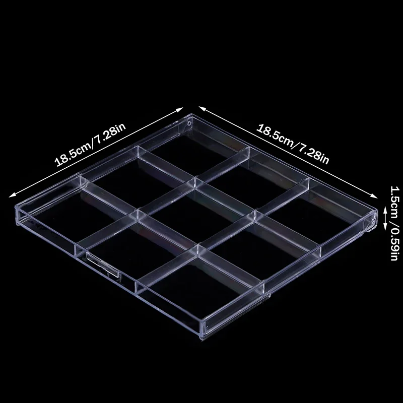 

1 шт. прозрачный акриловый футляр для хранения с 9 отделениями или 10 мини-кронштейнов для подставки для бейджей, поделок для дизайна ногтей и аксессуаров для самостоятельного изготовления