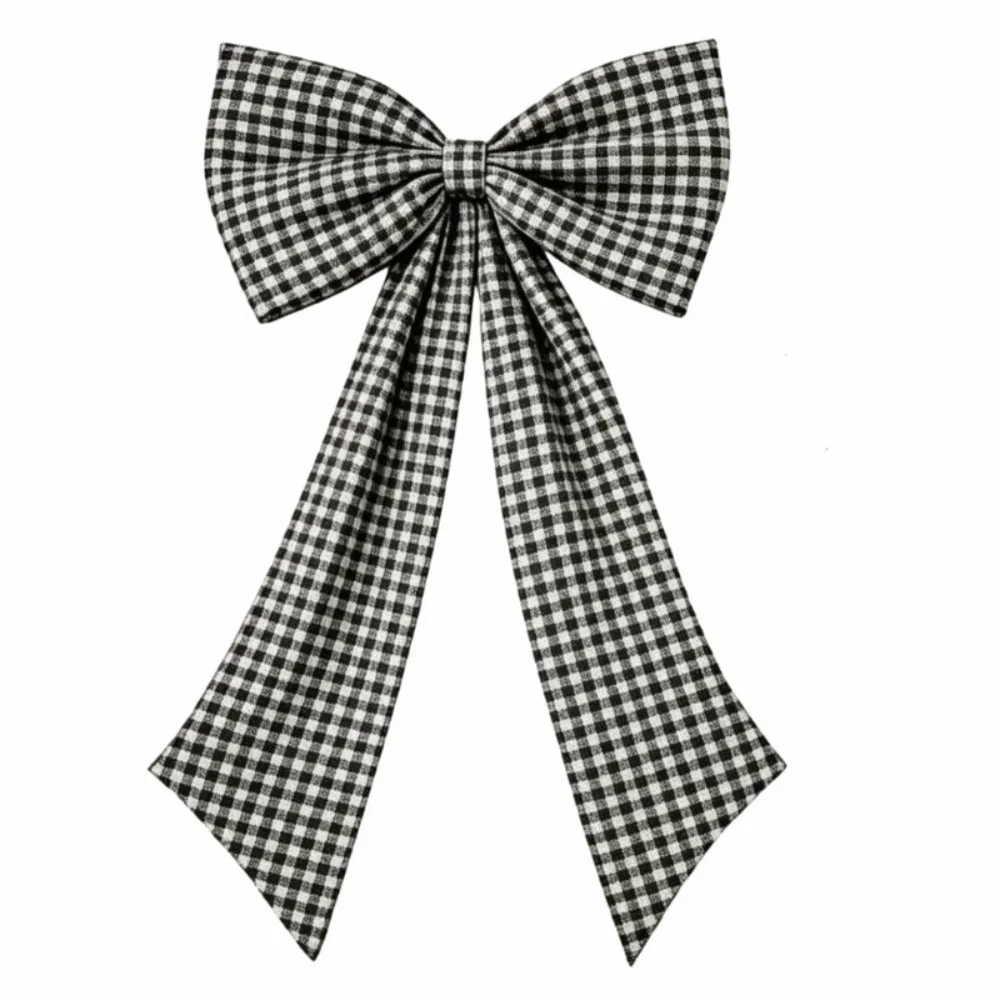 Plaid Bow Fabric Bow Wall Decor Multi-Purpose Oversized Wall Backdrop Bows Long Tails Reusable Large Fabric Bow Baby Shower