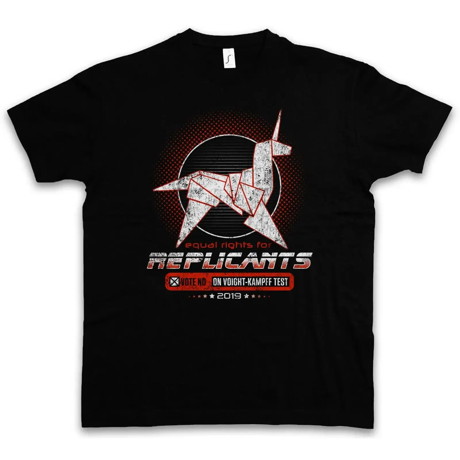 EQUAL RIGHTS FOR REPLICANTS T SHIRT Voight Kampff Symbol Logo Company Sign vintage Washed Stretched Soft graphic Stylish